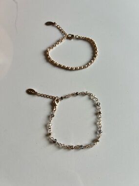 Aldo Gold-Tone Chain & Beaded Bracelet Duo